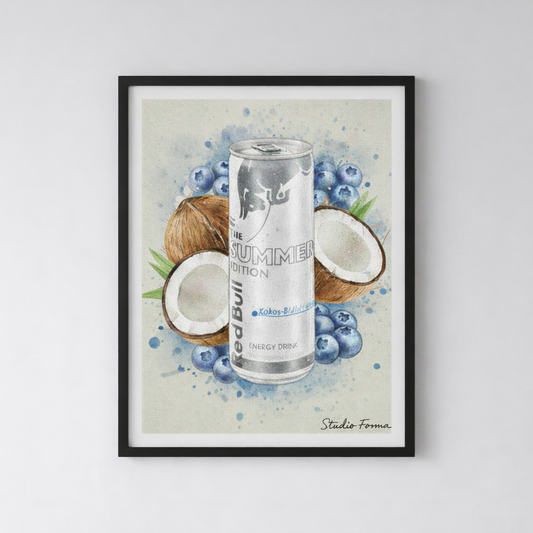 Redbul Kokos Blåbär-Poster